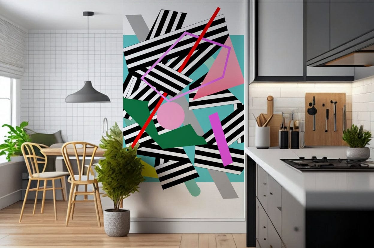 A contemplative dramatic design wallpaper mural for a feature wall.