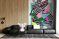 A serene chaotic pattern wall mural for your decor.