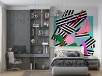 A beautiful wide-angle wall mural of abstract motion.