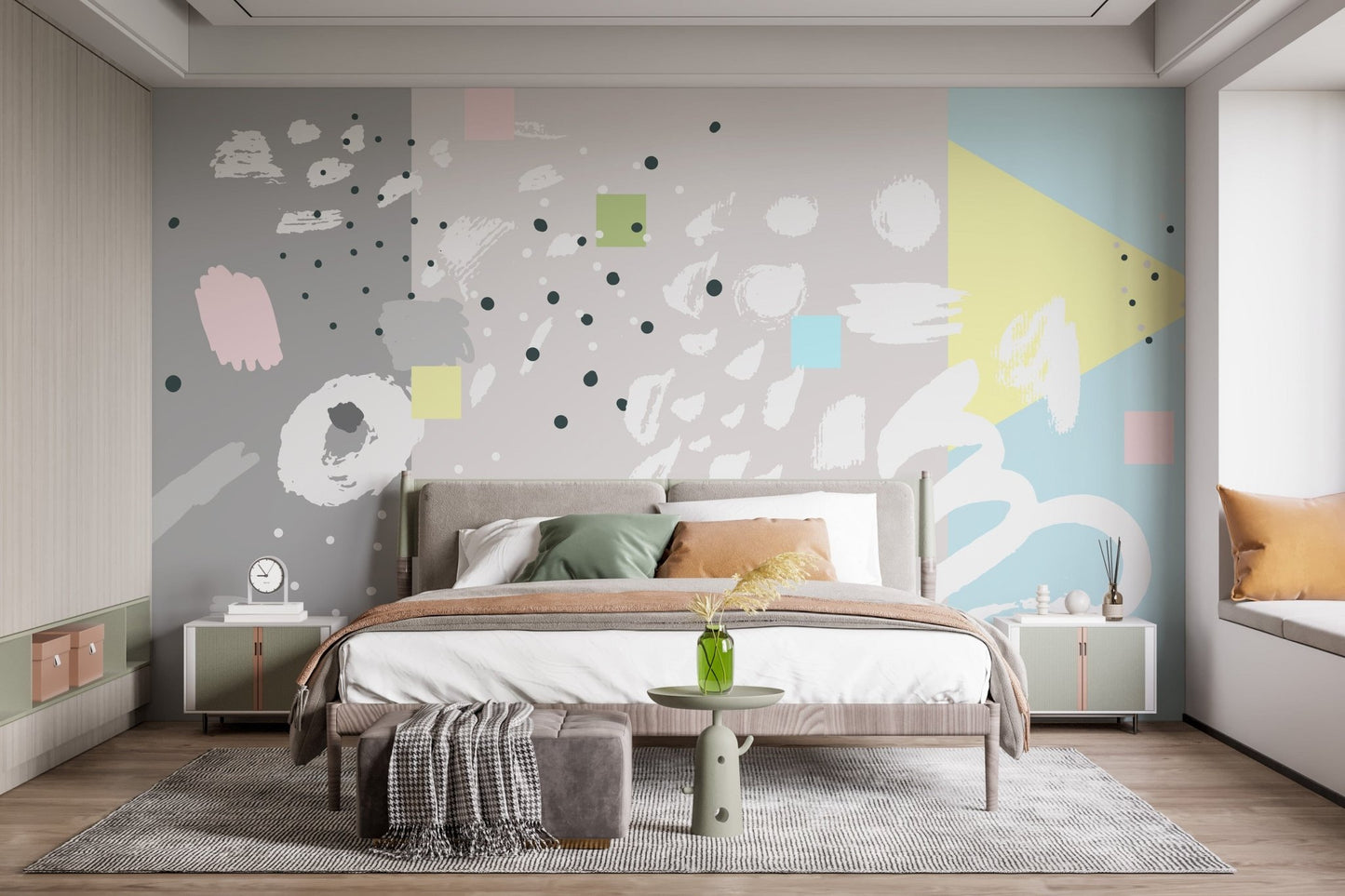 Abstract Art Design Brush Stroke Wallpaper Mural - Giffywalls