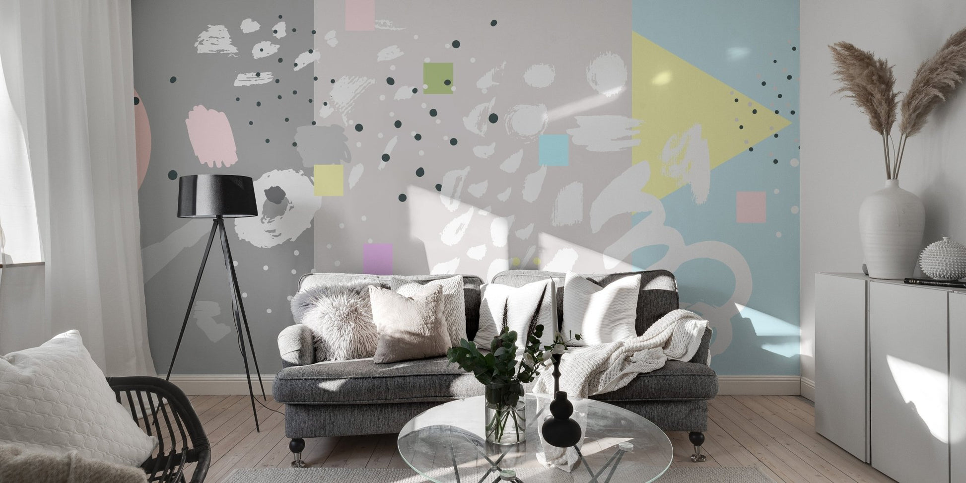 Vibrant artistic mural with bold strokes
