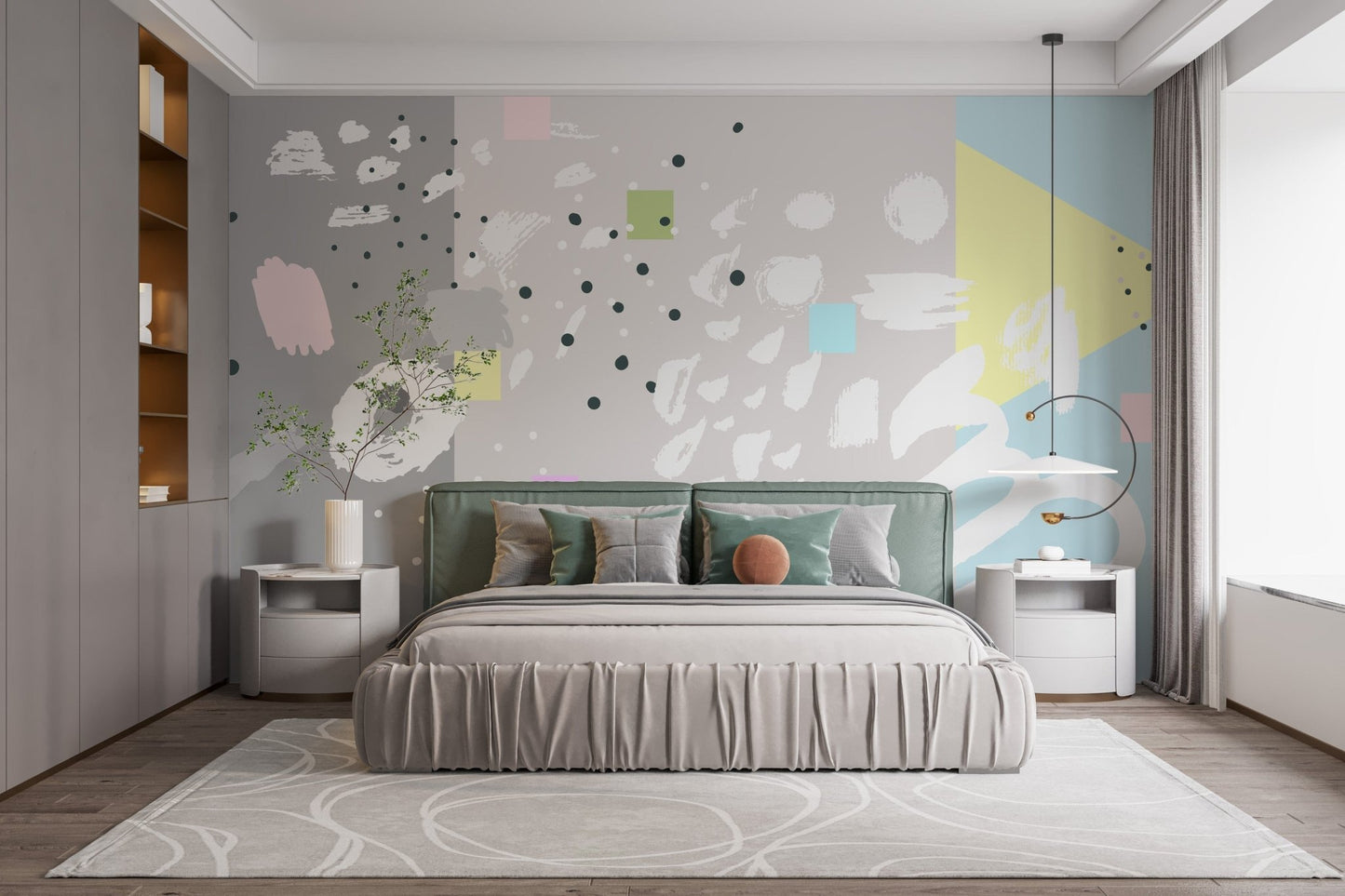 Creative brush stroke mural for walls
