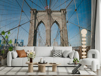 Strolling Across the Brooklyn Bridge Wall Mural