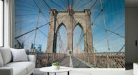 Strolling Across the Brooklyn Bridge Wall Mural