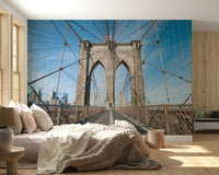 Strolling Across the Brooklyn Bridge Wall Mural