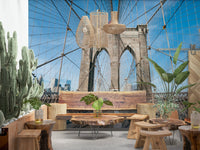 Strolling Across the Brooklyn Bridge Wall Mural