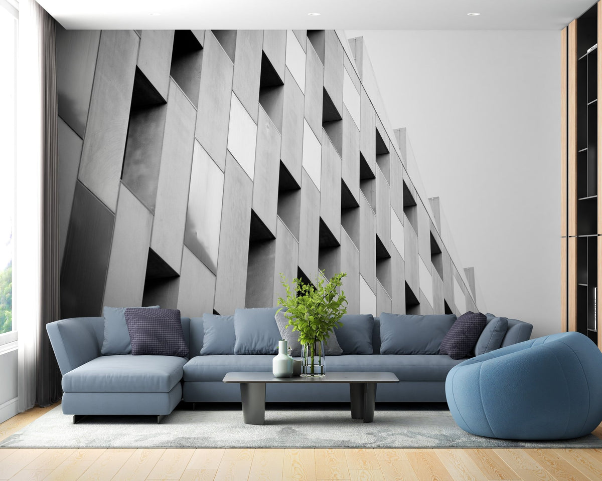 Black and White Architectural Wallpaper B124