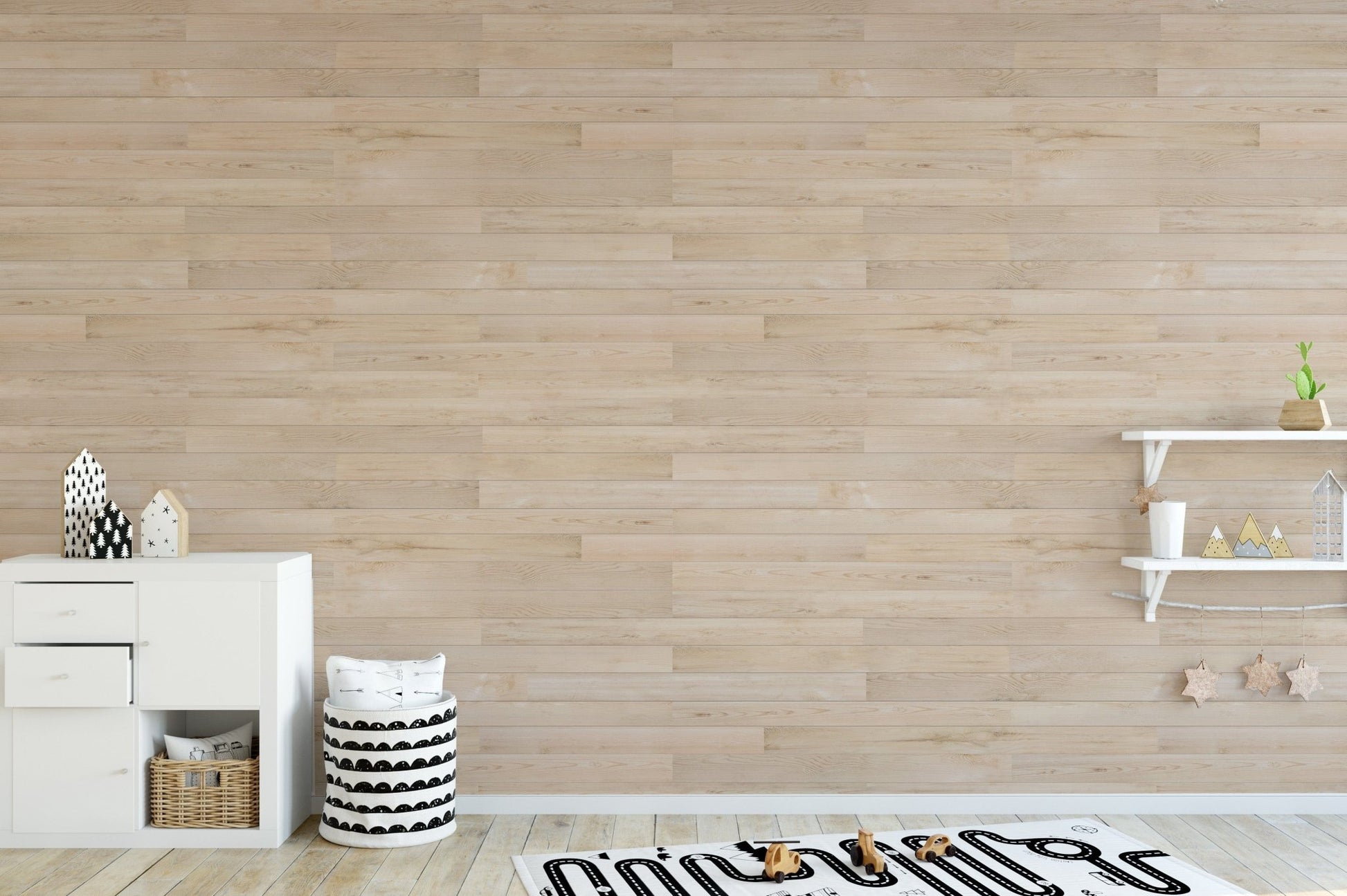 Decorative oak wood removable wall mural B261
