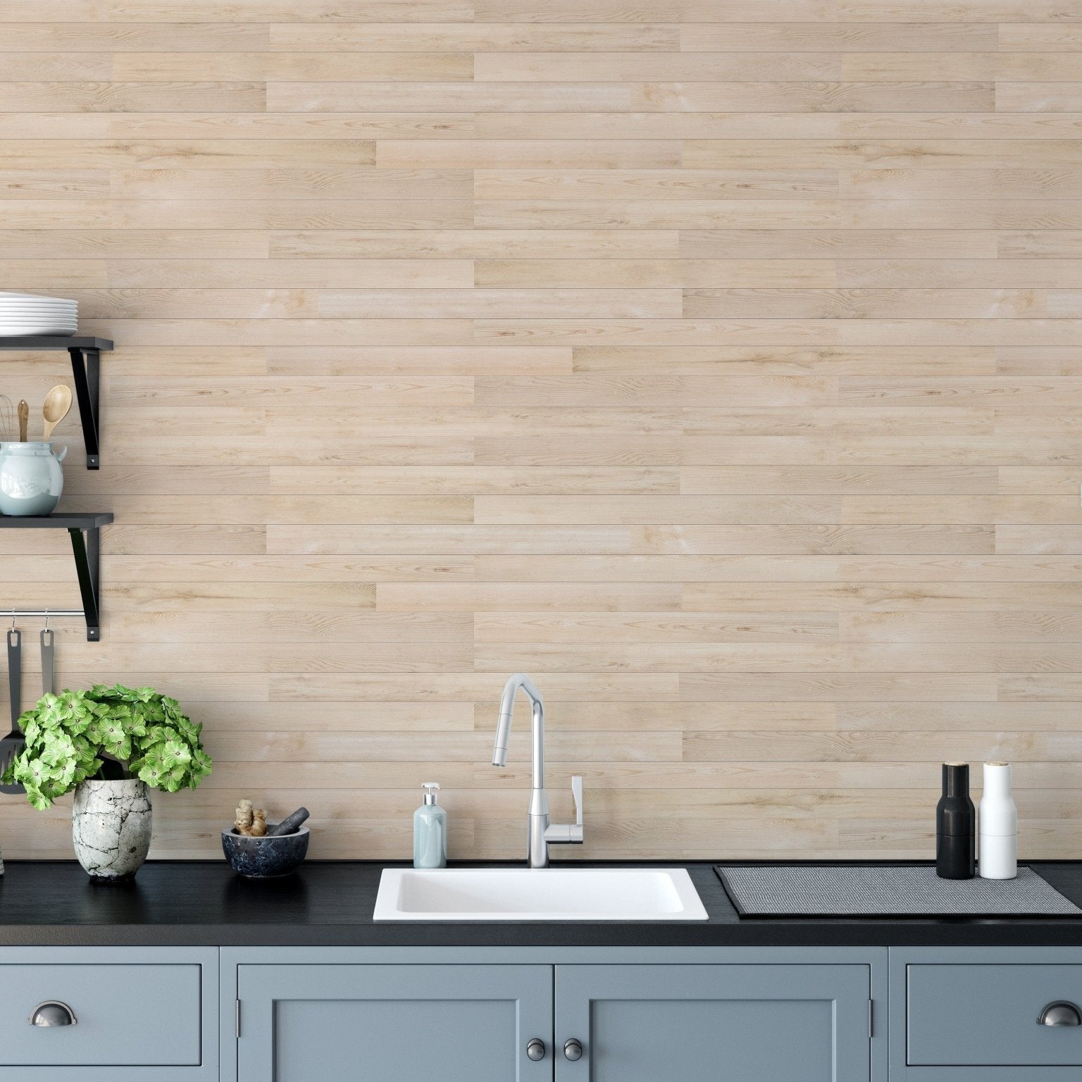 Natural oak texture peel-and-stick wallpaper B261
