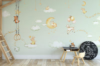 Green Sweet dreams wallpaper for kids room - Giffywalls KB46