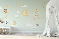 Green Sweet dreams wallpaper for kids room - Giffywalls KB46