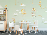 Green Sweet dreams wallpaper for kids room - Giffywalls KB46