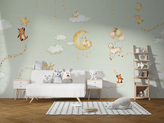 Green Sweet dreams wallpaper for kids room - Giffywalls KB46