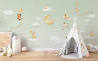 Green Sweet dreams wallpaper for kids room - Giffywalls KB46