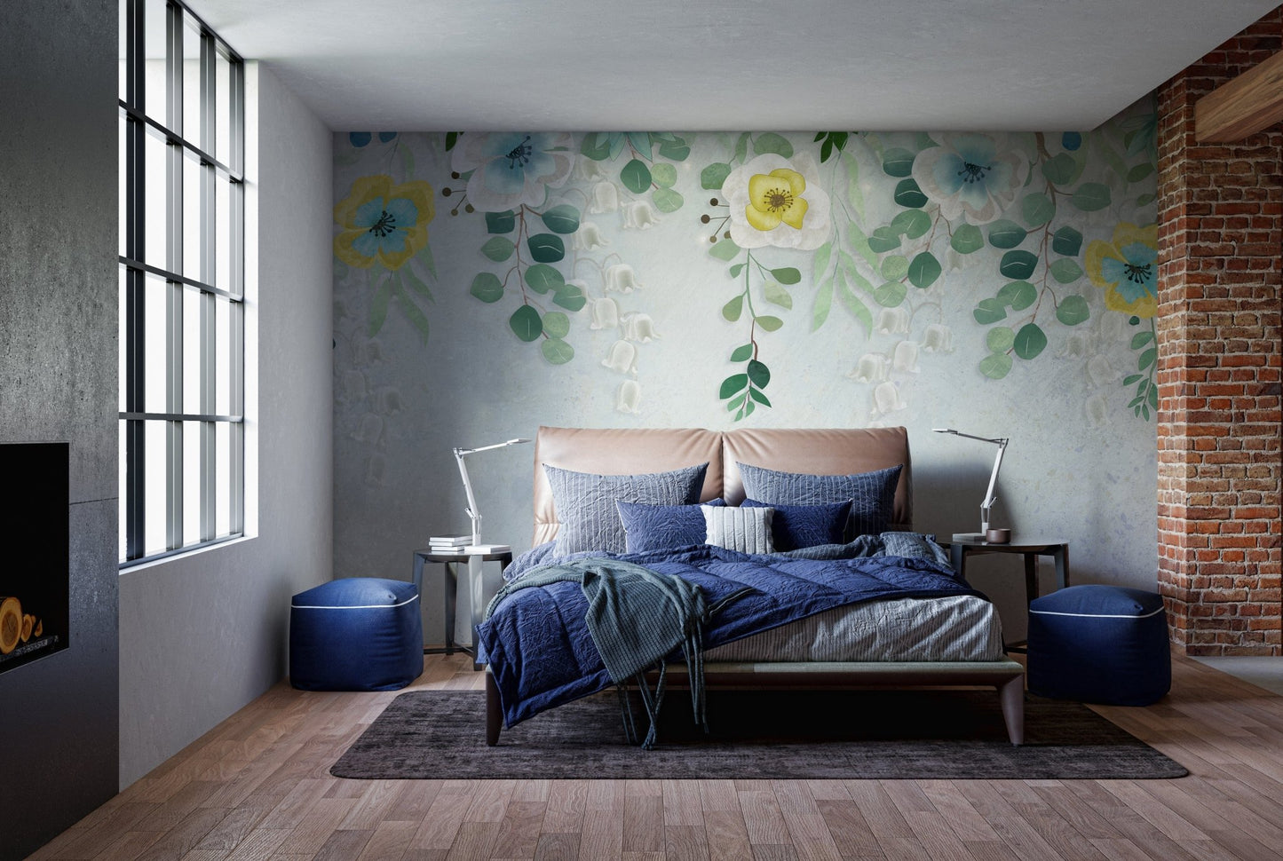 Hanging Flower Wall Wallpaper Murals - Giffywalls B118