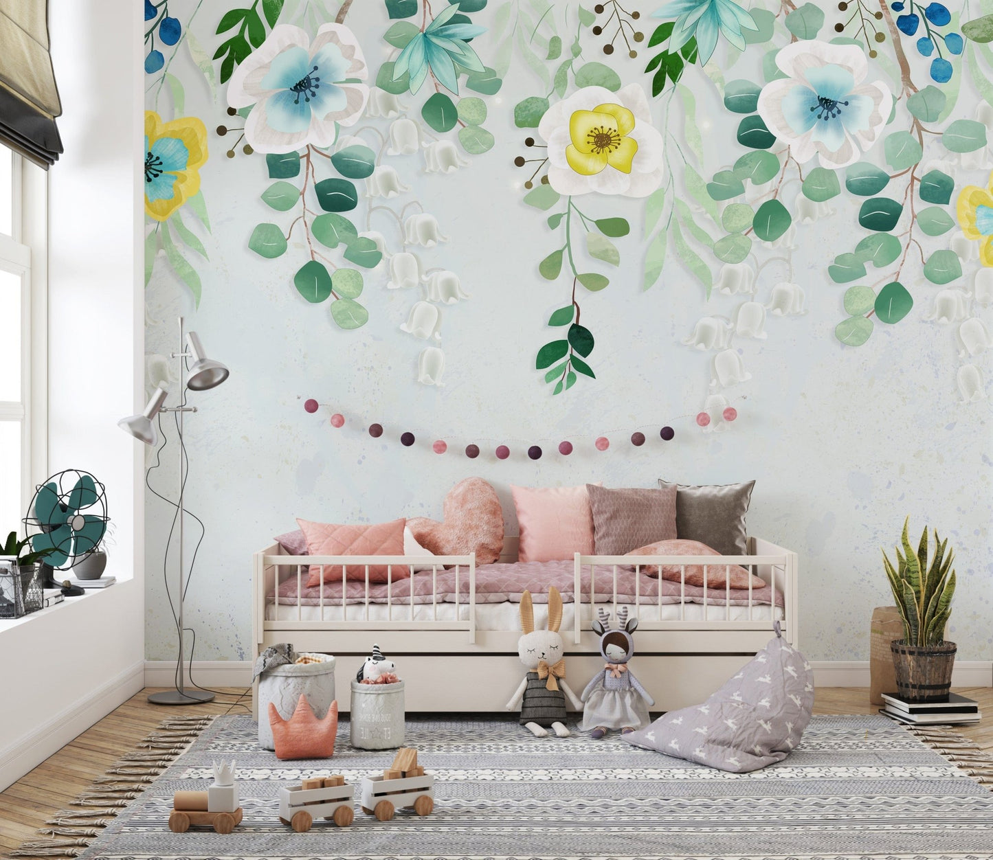 Hanging flowers wallpaper for walls B118