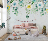 Hanging flowers wallpaper for walls B118