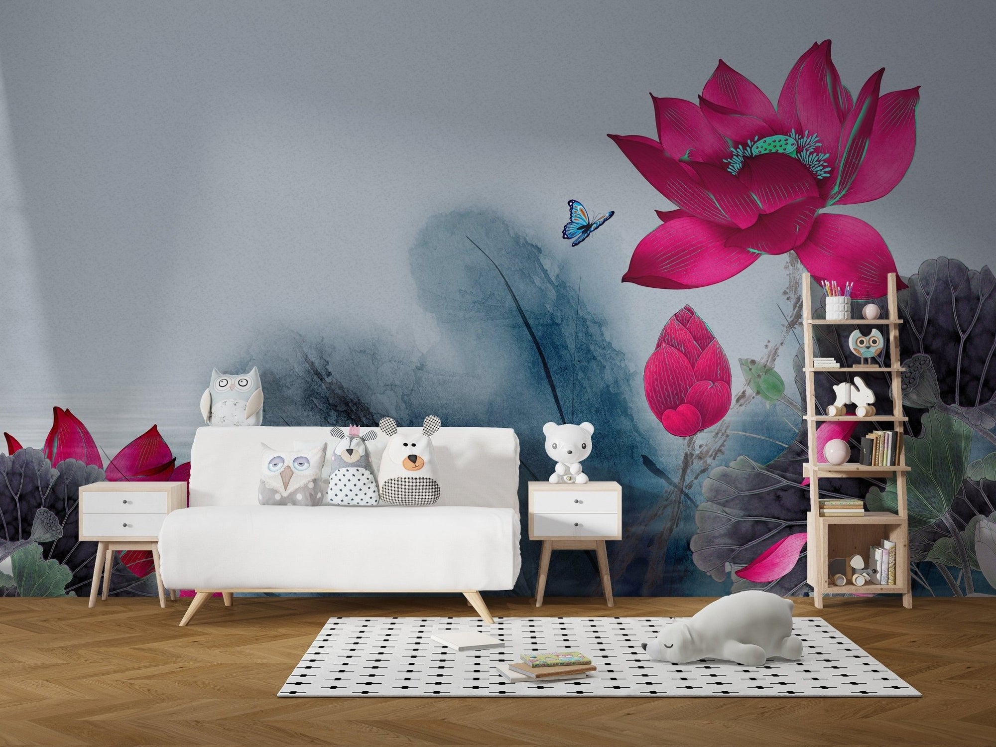 Red Water Lilies Wallpaper B116
