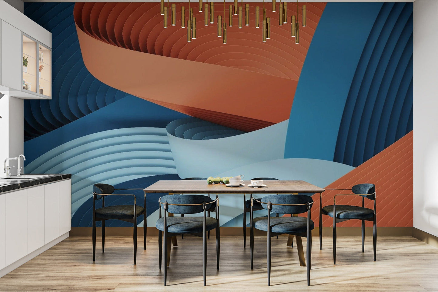 Stunning strips wallpaper mural design