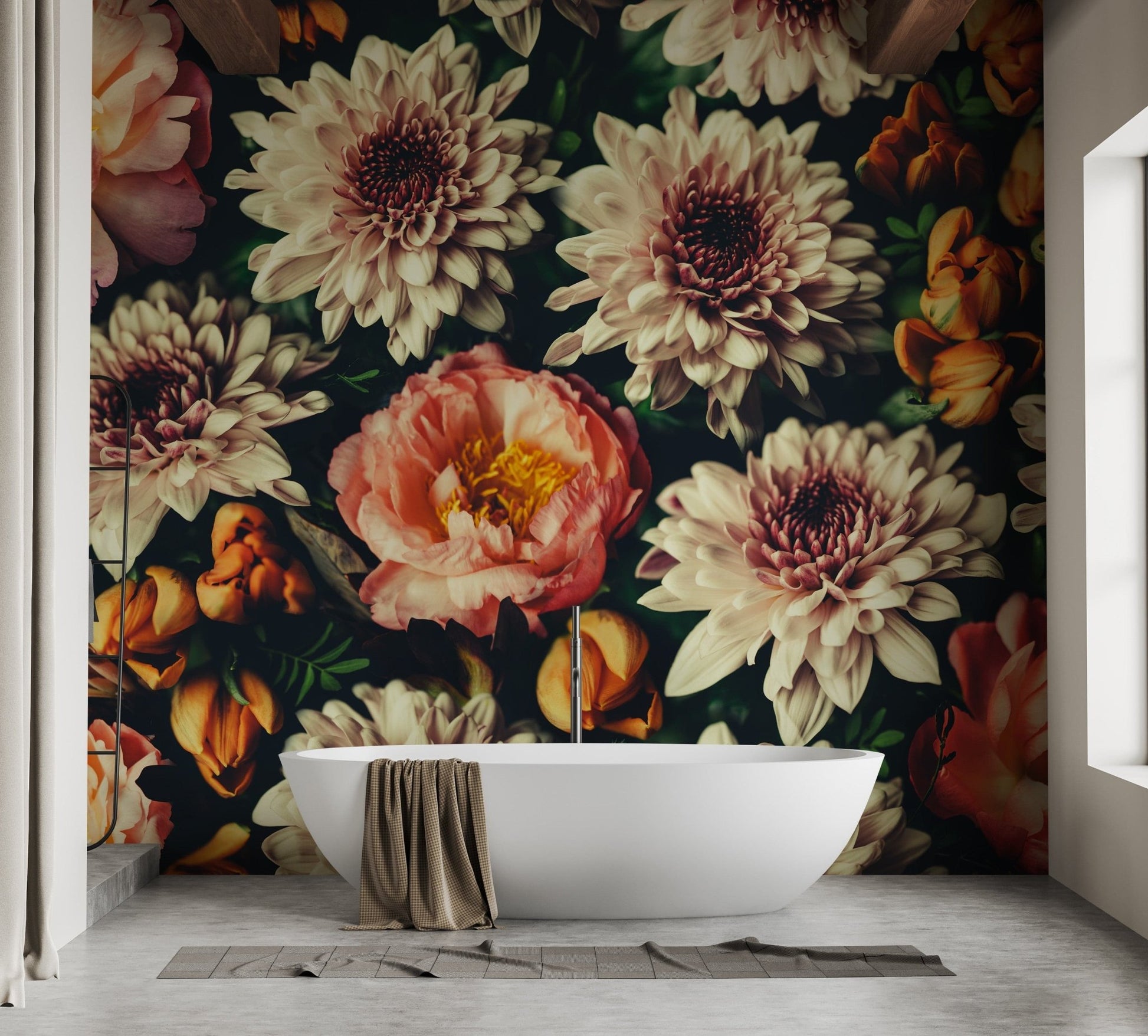 Removable floral wallpaper for bold decor