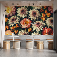 Elegant floral wallpaper with wild blooms