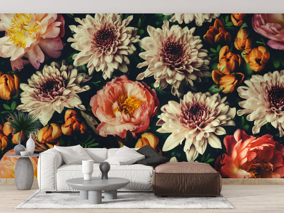 Wild floral removable wallpaper design B237