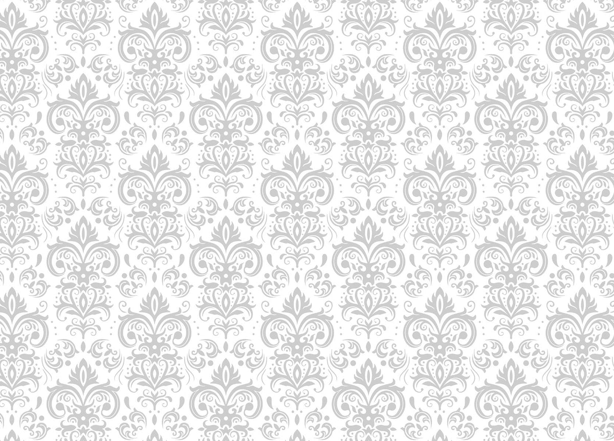 Silver Damask Wallpaper in your room — zoomed