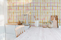 Retro line wallpaper in vibrant multicolor tones
