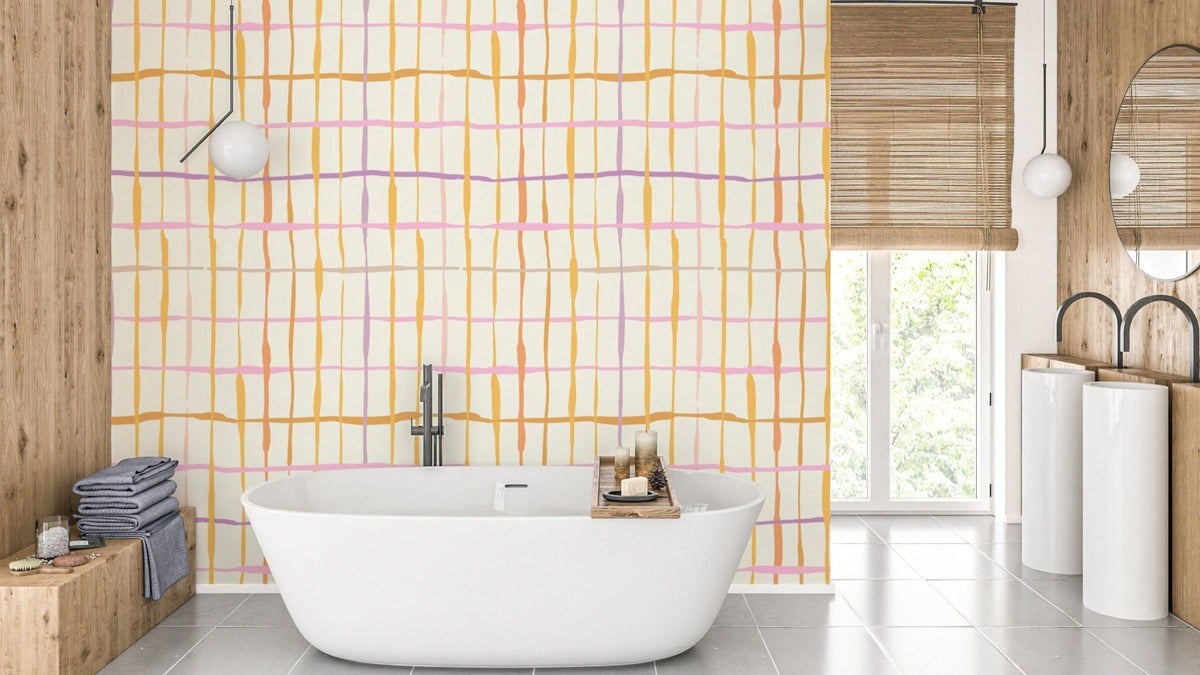 Vibrant retro lines wallpaper for bold interiors AN109
