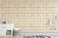 Stylish vibrant retro lines wallpaper mural
