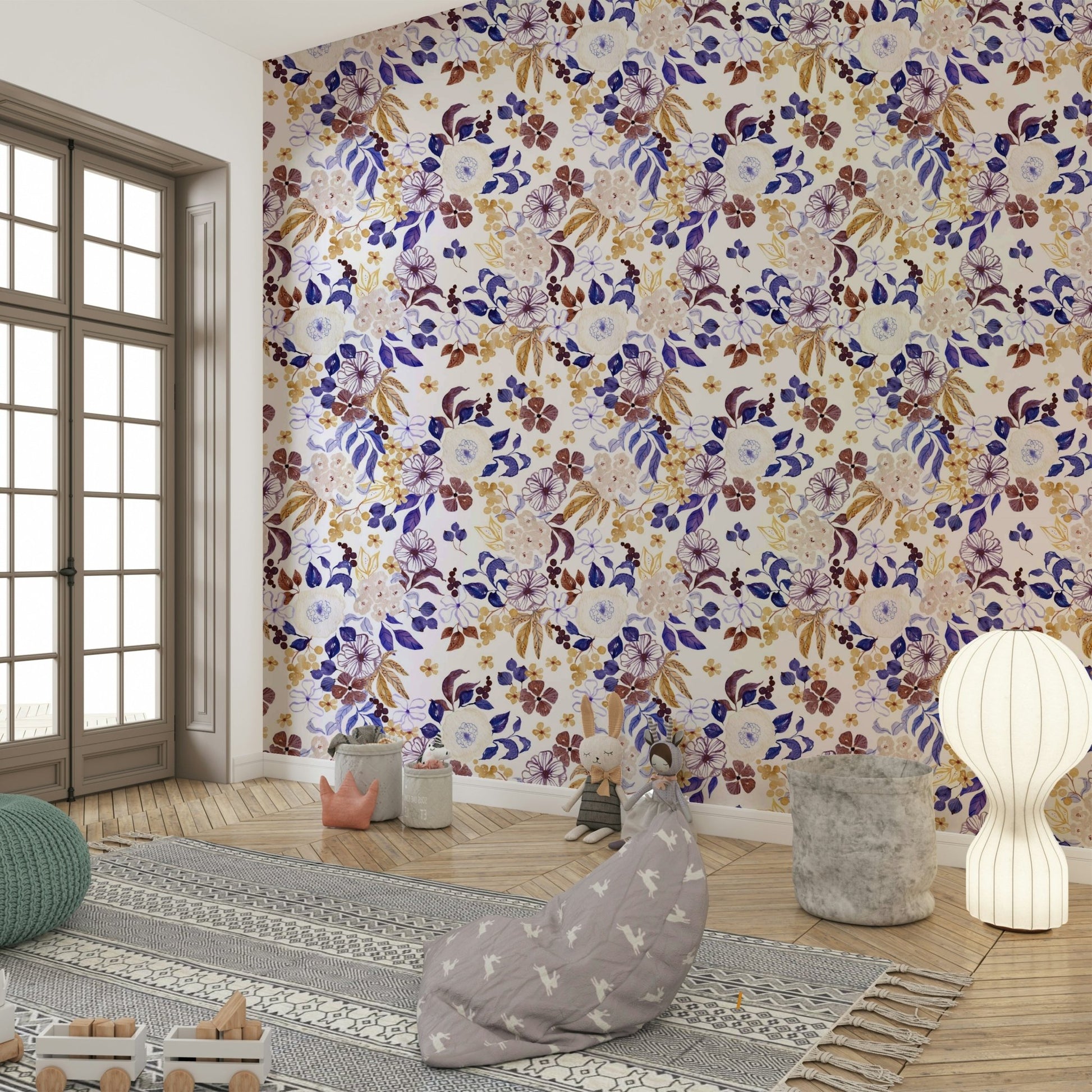 Subtle Botanical Dreams Wallpaper with soft greenery., GD1790