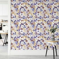 Elegant green botanical wallpaper for serene rooms., GD1790
