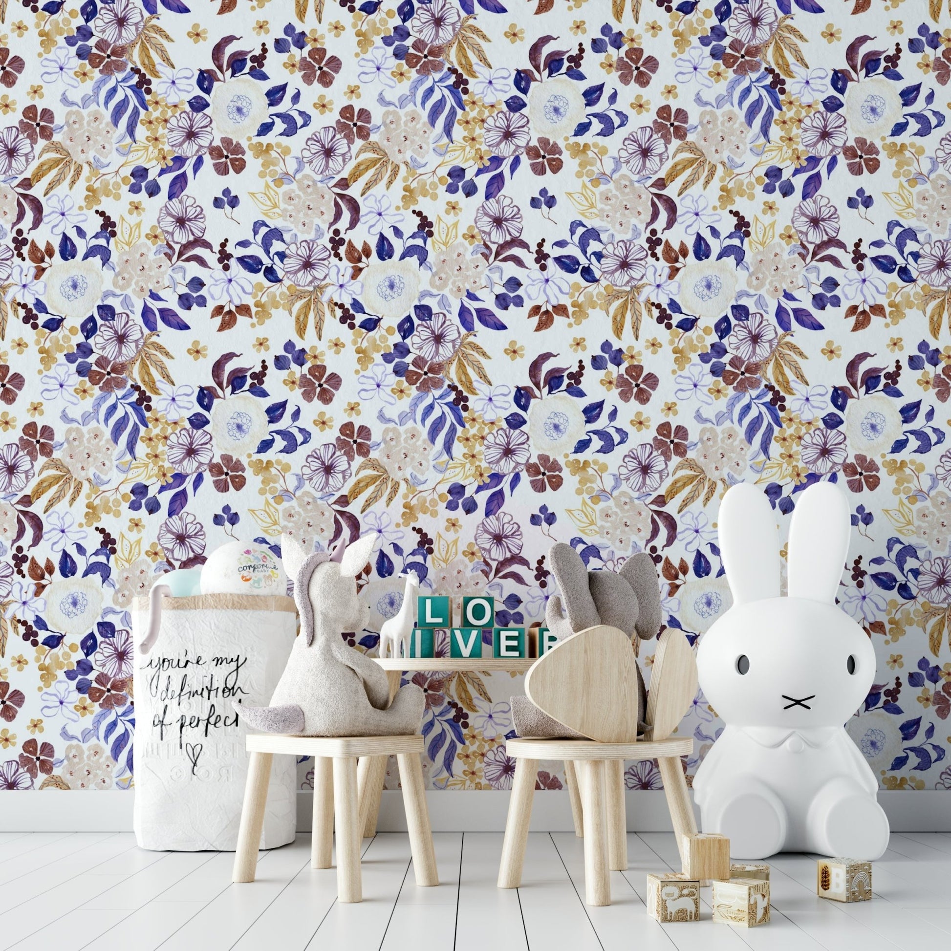Subtle leaves wallpaper creating a tranquil vibe., GD1790