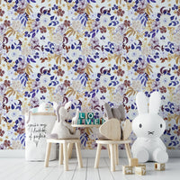 Subtle leaves wallpaper creating a tranquil vibe., GD1790