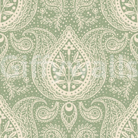 Traditional paisley wallpaper sage

