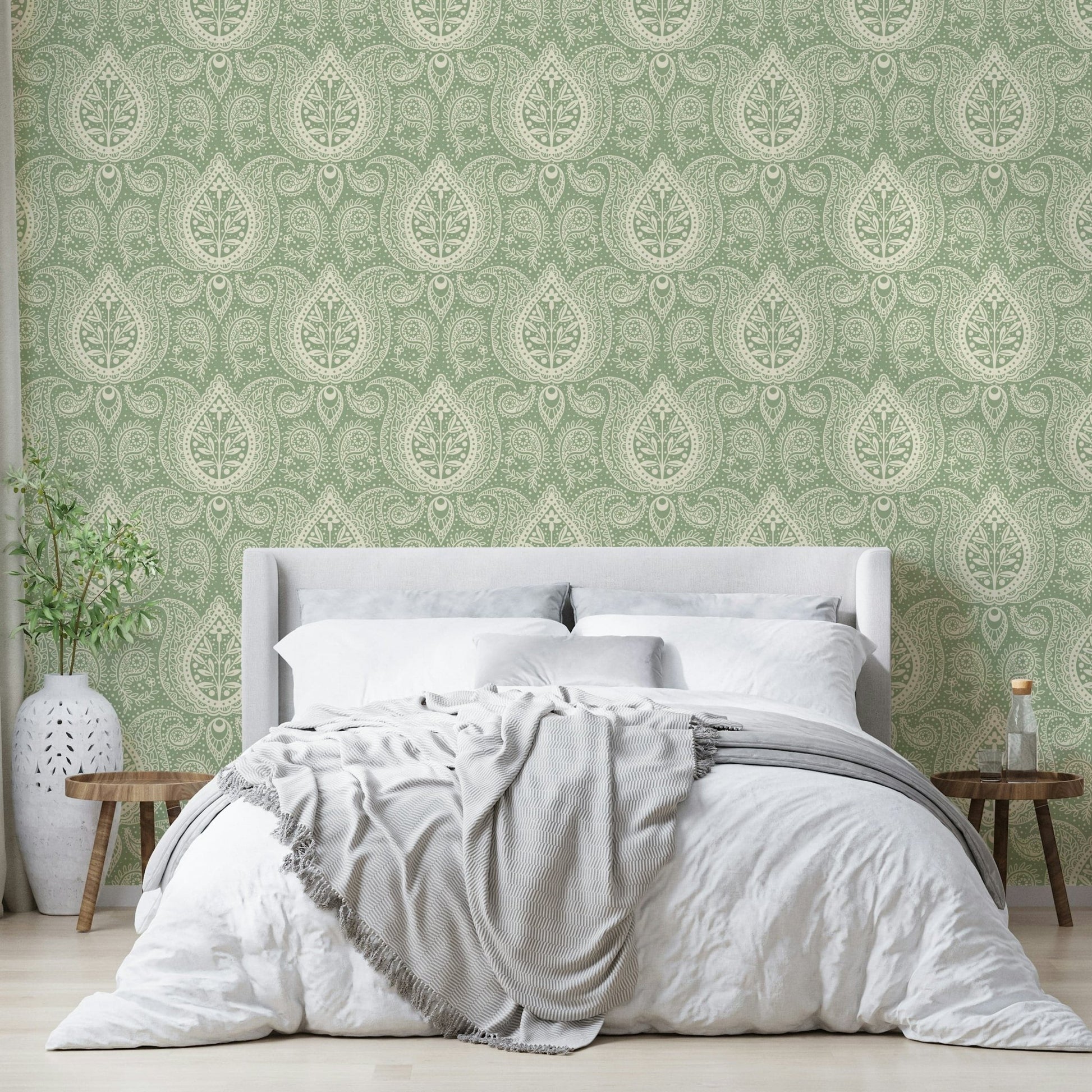 Elegant leaf paisley wall texture

