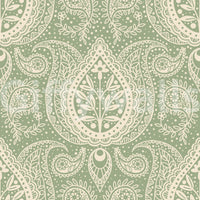 Traditional paisley wallpaper sage

