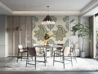 Nature-inspired paisley wallpaper design

