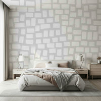 Geometric motifs create a textured visual on the mural, GD5436