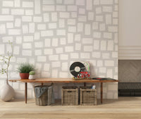 Subtle Brushstrokes Wall Mural with soft white block shapes, GD5436