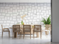 Creative wall mural styling with organized square forms, GD5436