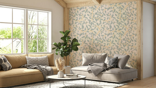 The design evokes a sense of peace, natural beauty, and understated elegance.
