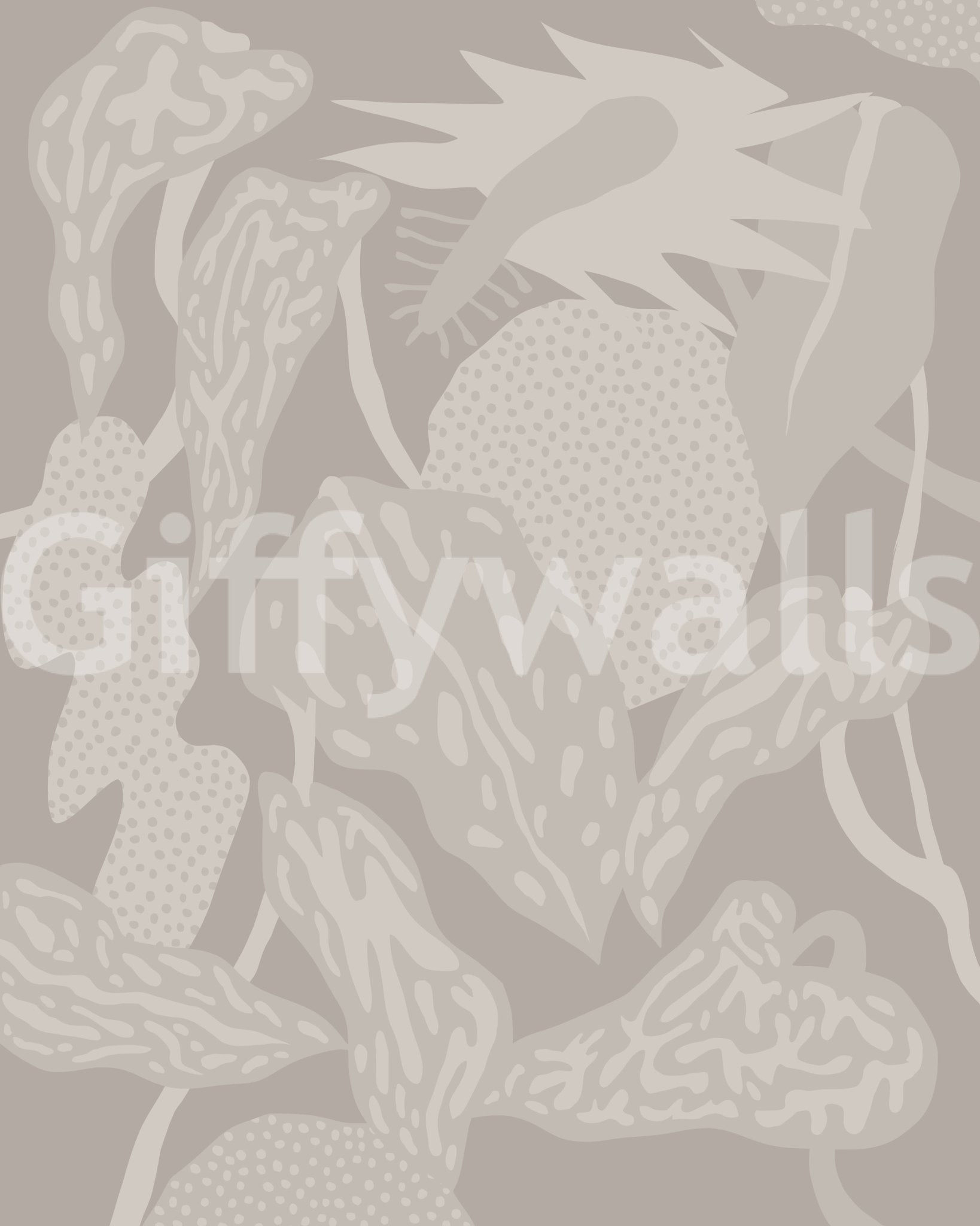 Artistic foliage mural wallpaper for living room

