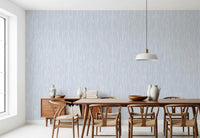 Pale grey strokes wallpaper in a dining room with sheer curtains and natural light through tall windows⁠GD9522