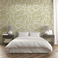 An installation view of the wallpaper being hung on a wall., GD4398