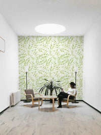 The delicate leaf design flowing across a room's wall., GD4398