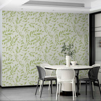 The wallpaper in a peaceful living room with natural light., GD4398
