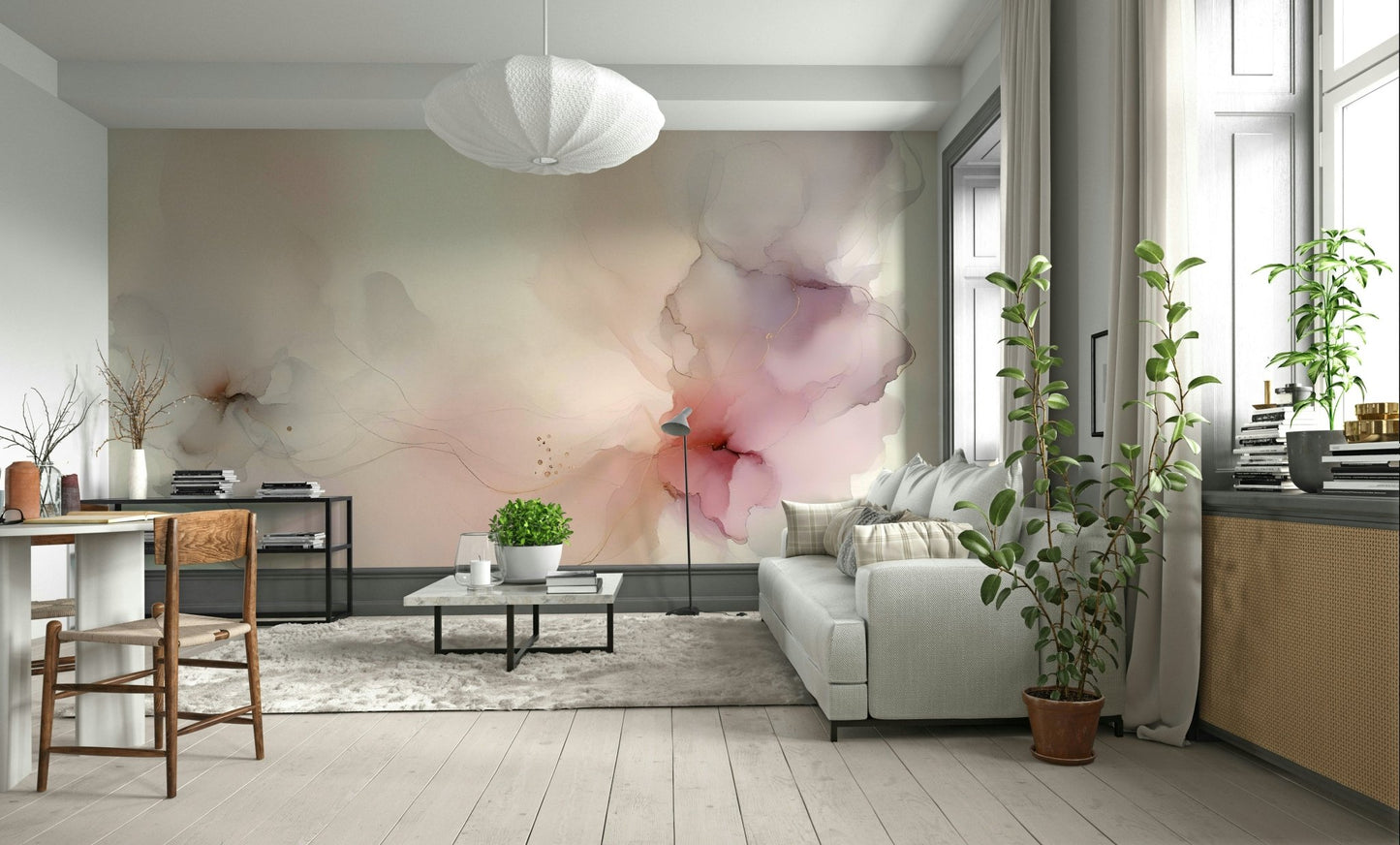 Elegant Subtle Serenity Wall Mural Design

