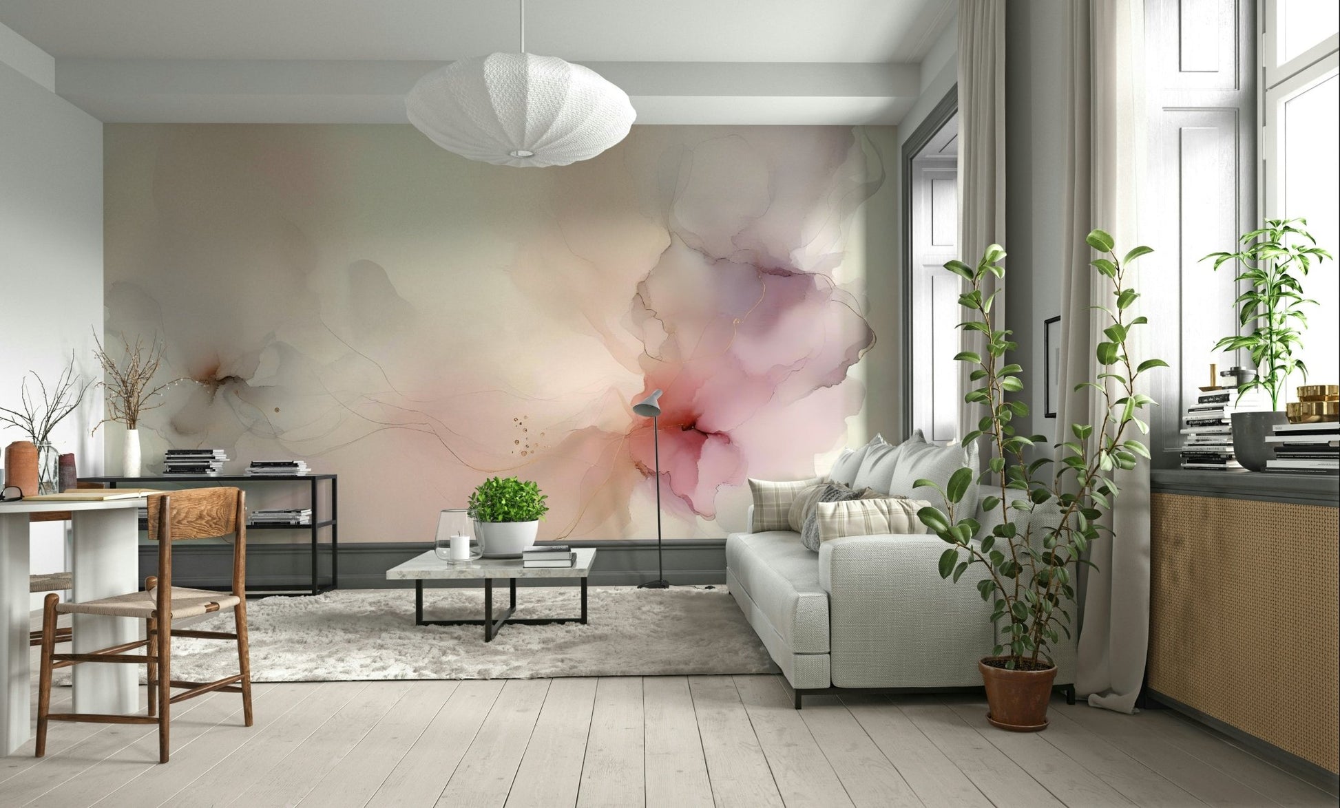 Elegant Subtle Serenity Wall Mural Design

