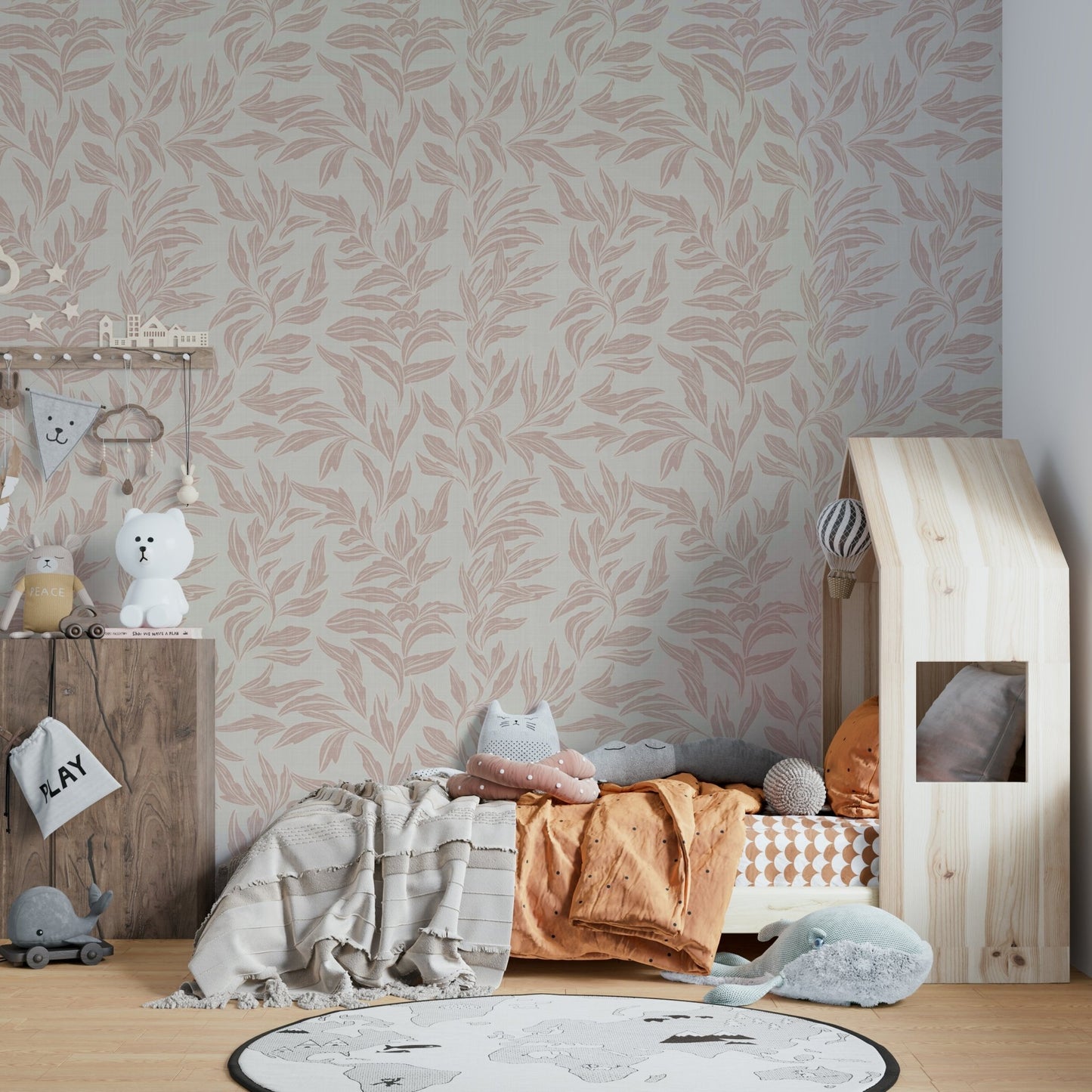 Gentle patterned mural for bedrooms

